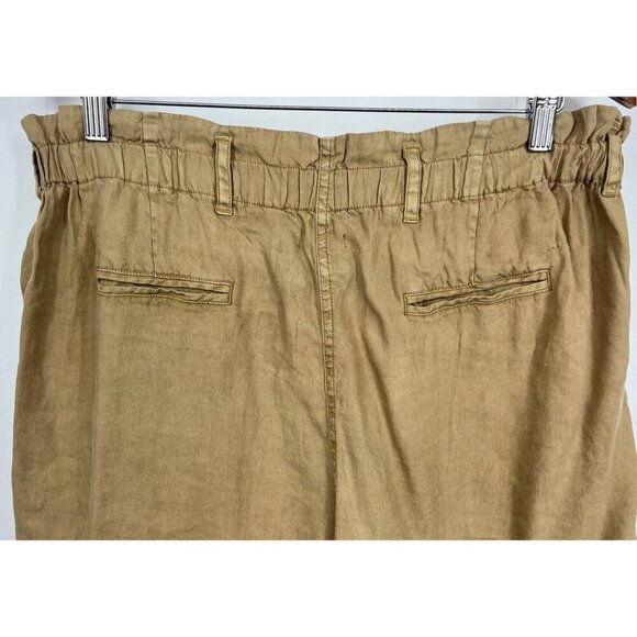 Rails Monty Toffee High Waist Paperbag Linen Short Buttonfly Large L Pocket New - Picture 7 of 12